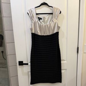 dressbarn Black and Silver Midi Dress